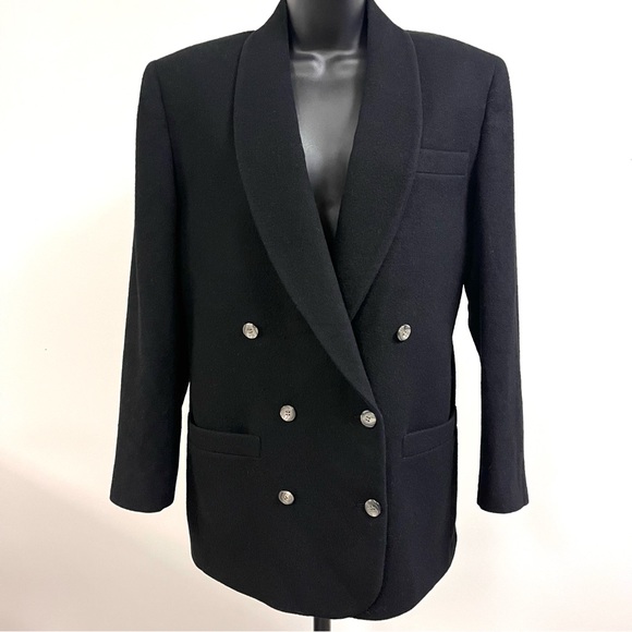 Nordstrom Women’s Black Camel Hair Double Breasted Blazer - Vintage - Picture 7 of 7